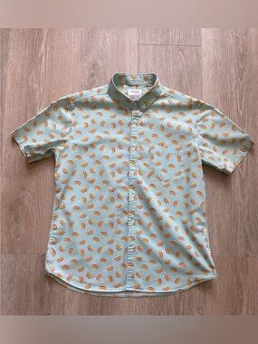 Public Art Short Sleeve Oranges Button Down Shirt| Dopamine Art